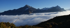 Beverin mit nebelmeer